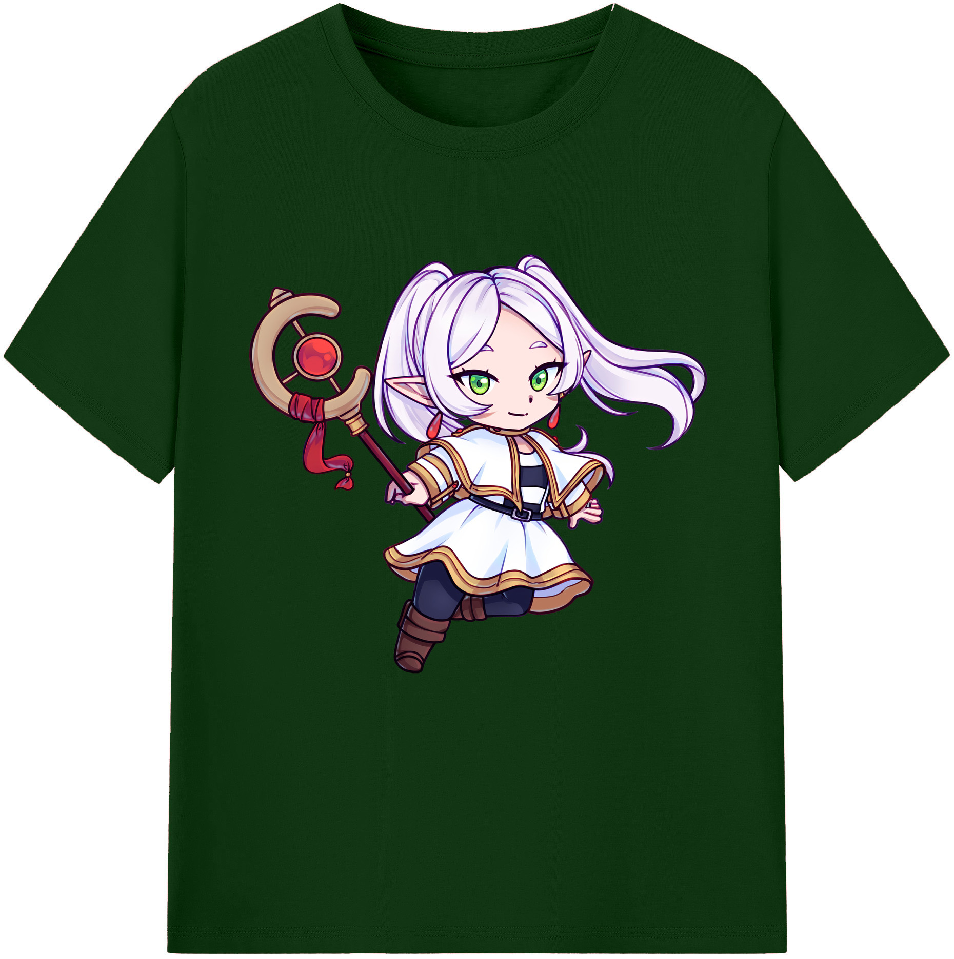 （画像用） 葬送のフリーレン Frieren 綿100％半袖Tシャツ（フロントプリント）